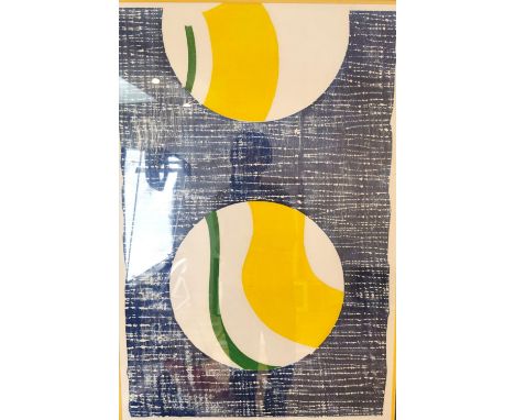 Kati Casida, Norwegian,  limited edition coloured lithograph, titled 'Blue Transition 1' numbered 3/5. Signed. Framed and gla