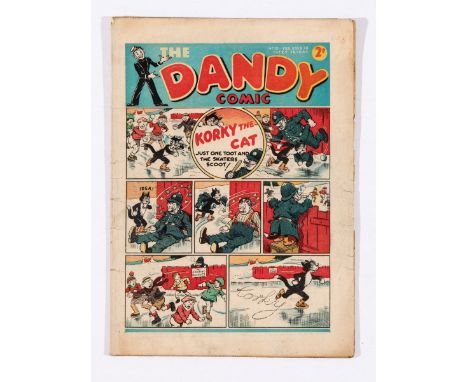 Dandy No 10 (1938). Good colours, two overhang edges have tears and grubbiness. Cream/light tan pages [gd]