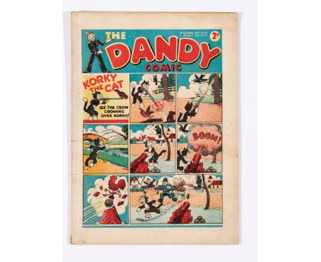 Dandy No 21 (1938). Good colours, centre page worn overhang edges, cream/light tan pages [vg]