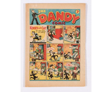 Dandy Comic No 47 (1938) with illustrated ad for Dandy Monster Comic No. 1. Narrow piece out of RH front cover edge, cream/li