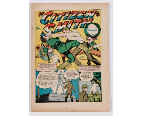 Citizen Smith 9 (1945) Holyoke one-shot. Including Strongman, Blue Streak and Shangra (reprints from Crash Comics). Cream/lig