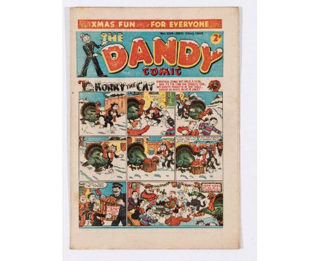 Dandy No 308 (Xmas 1945). Bright covers, cream pages, light blemish to inside page margins near lower spine [vfn-]