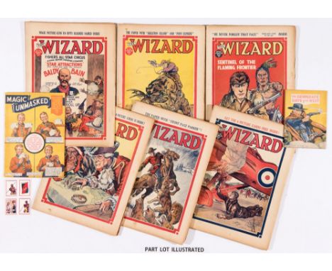 Wizard (1937) 735-786. Complete year with 739, 751, 778 Free Booklet gifts illustrated by Dudley Watkins. Centre page comic s