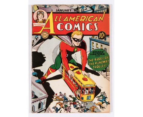 All-American Comics 55 (1944). Starring Green Lantern. Light vertical cover crease not breaking colours, slight staple pull s