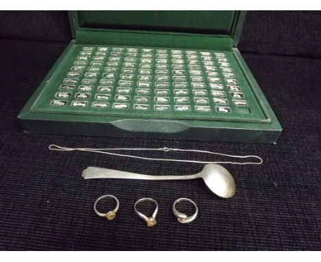 Silver Collection - John Pinches Ltd silver ingots - 'The 100 Greatest Cars' silver miniature collection in presentation case