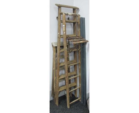 Slingsby Steelheld 10 A Minute Extension Step Ladder, with a detachable platform, also a pair of folding steps.