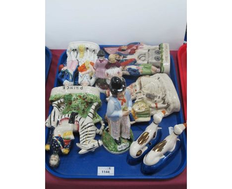 A quantity of flat backs to include The Victory, Prince, Water &amp; Gin, pair of dogs etc. (8) One Tray