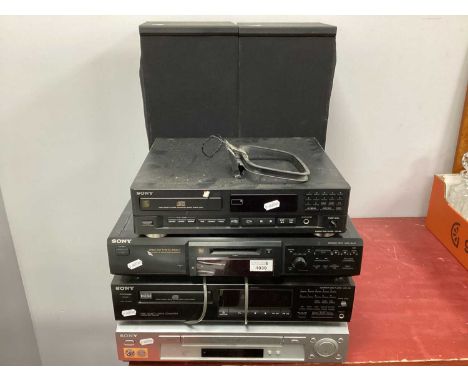 Sony Audio Mini-Disc Deck MDS-JE440 and MKD-D40, CD CDP-215, video cassette SLV-SE730, CD CDP-M41, tuner ?VX2L , pair mission