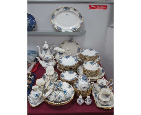 Royal Albert 'Moonlight Rose' Dinner and Tea Ware, comprising ten dinner plates, ten medium plates, two large, ten soup dishe