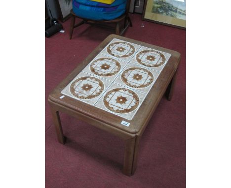 1970's Teak Coffee Table in The G Plan Style, with six tile top, 72cm wide