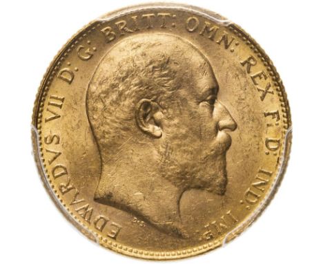 AUSTRALIA. Edward VII, 1901-10. Gold sovereign, 1907 M. Melbourne. Bare head right, DeS. below; EDWARDVS VII D: G: BRITT: OMN