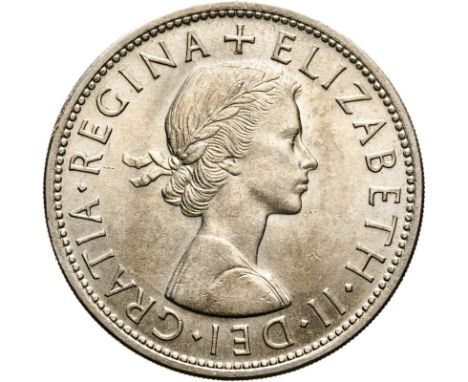 UNITED KINGDOM. Elizabeth II, 1952-2022. CuproNickel halfcrown, 1957. Royal Mint. Laureate bust of Elizabeth II facing right;