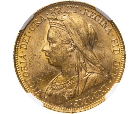 AUSTRALIA. Victoria, 1837-1901. Gold sovereign, 1900 M. Melbourne. Old, veiled bust left, T.B. below; VICTORIA · GRA · BRITT 