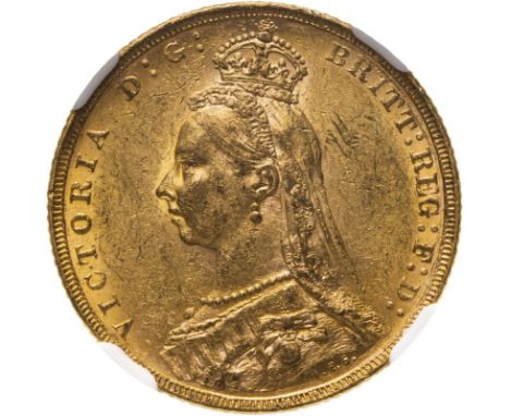 AUSTRALIA. Victoria, 1837-1901. Gold sovereign, 1891 M. Melbourne. Long Tail. Jubilee bust left, J.E.B. with angled J on base