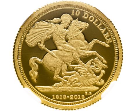 CANADA. Gold 10 dollars, 2019. Proof. Portrait of Elizabeth II facing right; ELIZABETH II CANADA DG REGINA. Design by Susanna