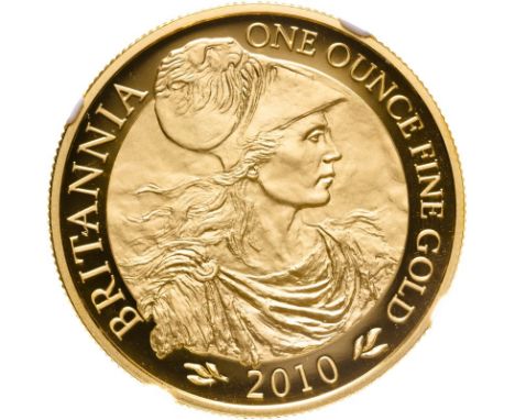 UNITED KINGDOM. Elizabeth II, 1953-2022. Gold 100 pounds, 2010. Royal Mint. Proof. The 2010 Britannia design features an unus