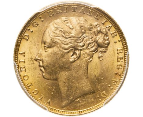 AUSTRALIA. Victoria, 1837-1901. Gold sovereign, 1880 M. Melbourne. St George; Medium Tail. Young head left, WW buried in trun