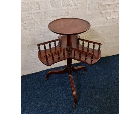 An Edwardian mahogany revolving book shelf table on tripod base. IMPORTANT: Online viewing and bidding only. Collection by ap