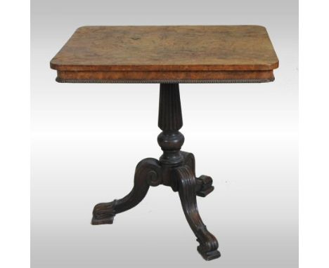 A 19th century pollard oak occasional table, on a fluted column and tripod base, 74cm