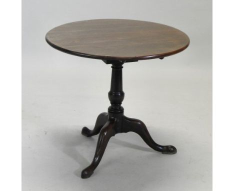 A 19th century mahogany tripod table, with birdcage action, 75cm