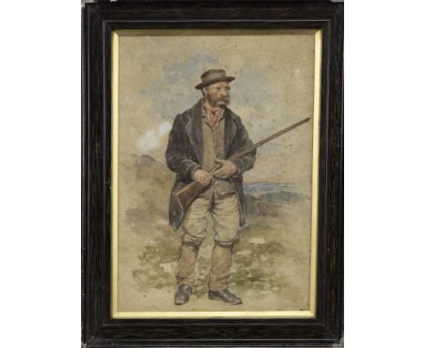 BRITISH SCHOOL, HUNTING and FISHING watercolour on paper image size 35cm x 25cm each, overall size 45cm x 34cm each Framed an