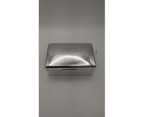 A silver cigarette box entitled T.Frank Green to the lid hallmarked London 1906Location:If there is no condition report shown