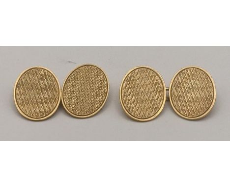 A pair of 9ct gold engine turn design cufflinks 7.1gLocation:If there is no location report shown, please request 