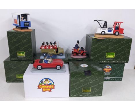 A collection of boxed Robert Harrop Camberwick Green figurines to include Mr Dagenham in his Car, The Army Truck, Mr Crockett