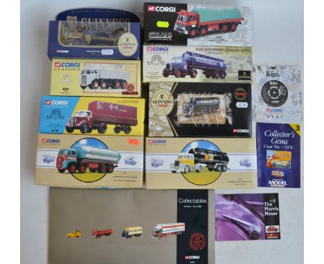 Eight boxed Corgi 1/50 scale diecast vehicle models to include 3 Guinness trucks, 97162 Atkinson Elliptical Tanker (Pollock O