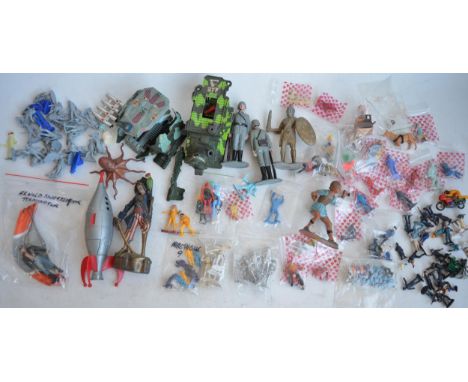 Collection of miscellaneous mostly plastic toy figures to include Corgi, Reamsa, Crescent, Airfix, Britain's etc. Genres incl