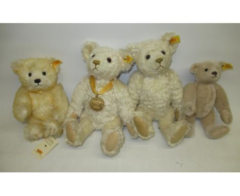 Four assorted Steiff bears including a Millennium Bear, H30cm and a Gemini Bear H22cm (4) 