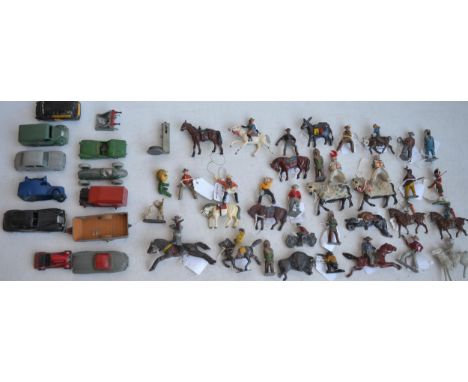 Collection of vintage metal and lead cast figures to include Britain's, Cherilea (including a very rare unreleased cowboy on 