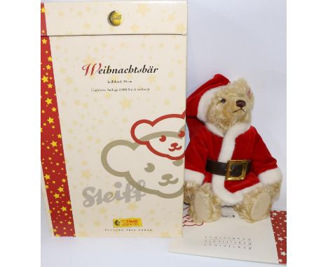 Steiff Christmas Teddy Bear, light blond, 30cm. Limited edition 1147/2000, boxed with certificate 