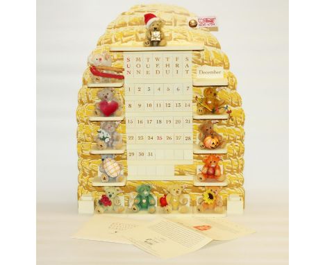 Steiff The Perpetual Calendar, beehive shaped with twelve bears, limited edition 458/2001, boxed with certificate 
