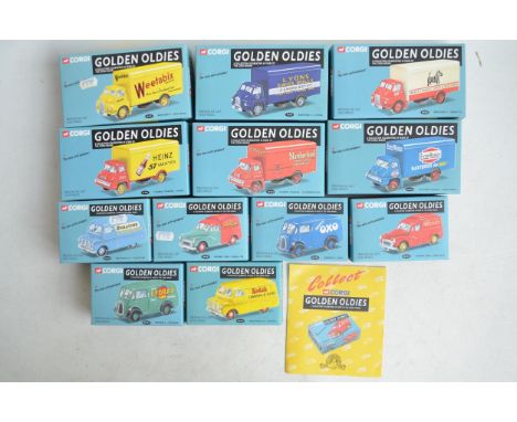 Twelve boxed limited edition Corgi "Golden Oldies" series diecast model vehicles to include 30303 Spratt's Bedford lorry, 193