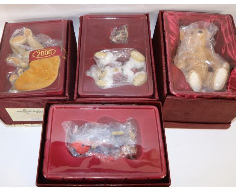 Four boxed Steiff by Enesco bears, including, 'PB28 100th Anniversary Bear' , 'Harlequin' bear A1991, '1990 Nikolaus Porcelai