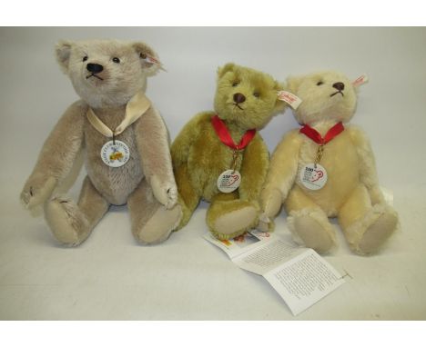 Two Steiff 100 year Anniversary bears and a 2005 Steiff Club bear (2) 