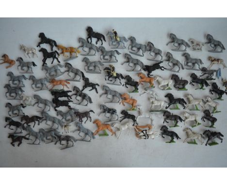 Collection of plastic model horses and (mostly) Cowboys and Indian figures, various manufacturers to include Britain's, Brita