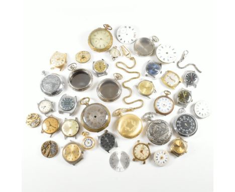 A collection of vintage pocket watch and watch parts AF. The watches to include Timex Lorus, Bakobe, Tenor,&nbsp;Buler, Regen