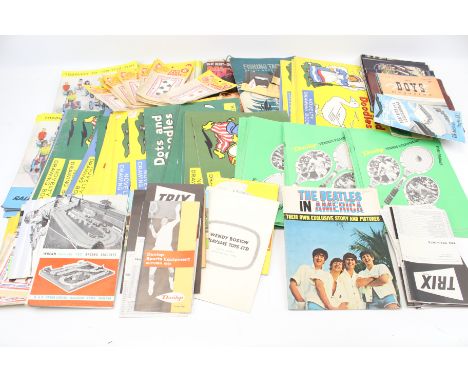 A collection of assorted mostly 1960s ephemera. Including 'Beatles in America' magazine, magic tricks, catalogues, etc.