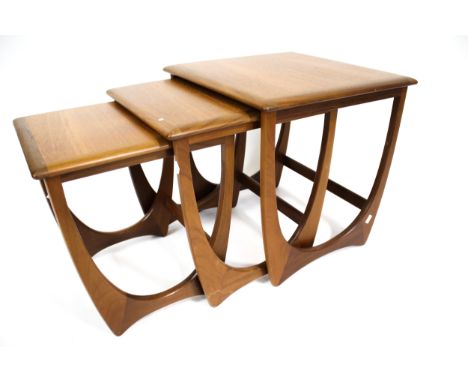 Vintage Retro : G-Plan Red 'Quadrille' teak nest of occasional tables. Max. L50cm x D50cm x H50cm