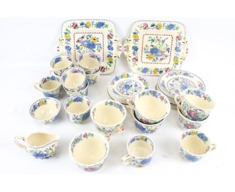 A collection of assorted Mason's 'Regency' china dinner and tea service pieces. Including cups, saucers and sandwich plates, 