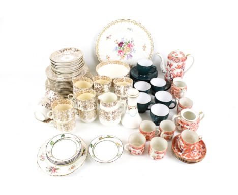 An assortment of ceramics. Including a gilt tea service, a Japanese tea service, a set of six Denby teacups and saucers, etc.