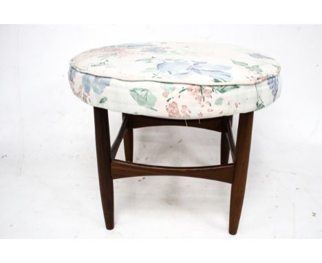 Vintage Retro / Mid Century G-Plan (Gold) Danish Design dressing table stool by Ib Kofod Larsen. Model 6350, with recovered s