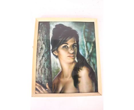 After JH Lynch, 'Tina' vintage kitsch print, framed and glazed. 51cm x 61cm