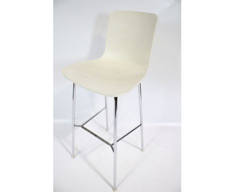 Vintage Retro : Vitra, Jasper Morrison a 'Hal' Chair / high stool in white on chromed base. H114cm 