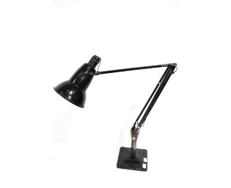 Vintage Retro : an original Anglepoise model 1227 lamp by  Herbert Terry &amp; Sons Ltd black coloured with a weighted steppe