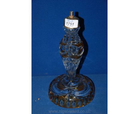 A coloured cut glass Lamp base