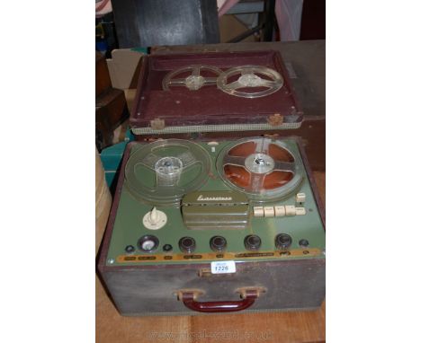An ''Elizabethan'' reel to reel Tape Recorder with Bakelite knobs 