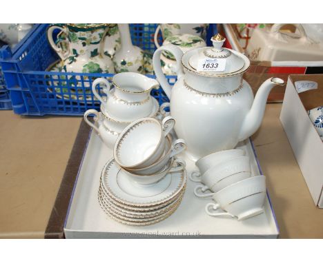A Bavarian Elisabeth part Coffee Set comprising six cups and saucers, coffee pot, milk jug and sugar bowl.